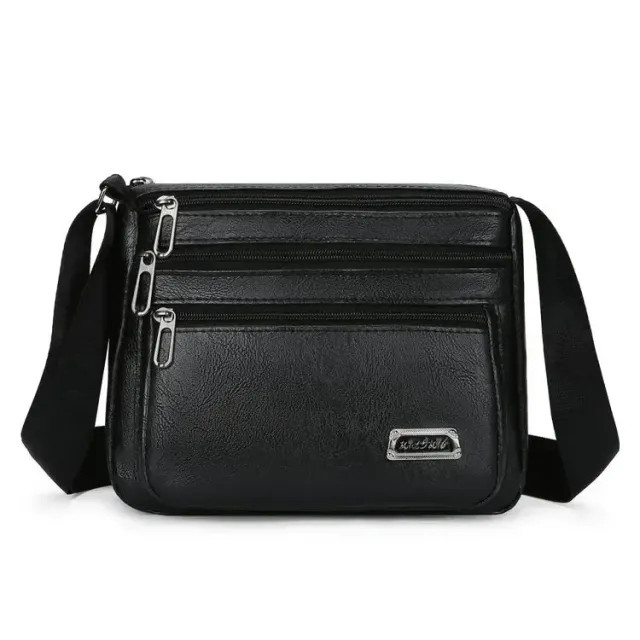 Men's leather briefcase with retro design