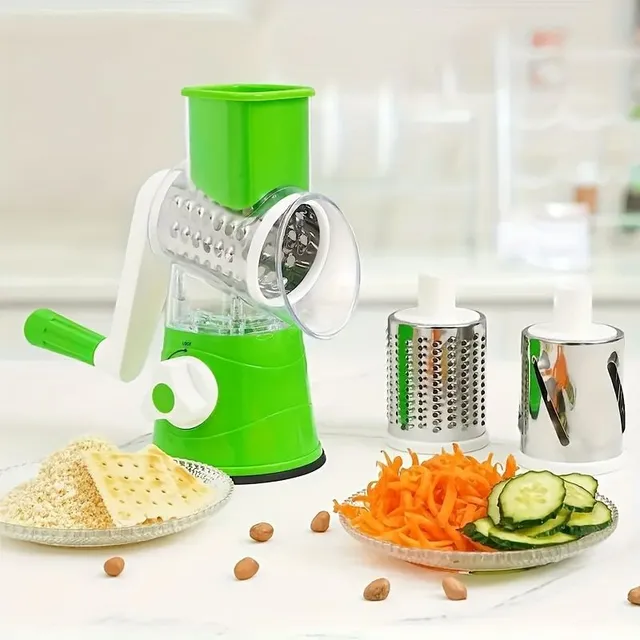 Practical hand grater with swivel blades - Ideal for vegetables, cheese and fruit