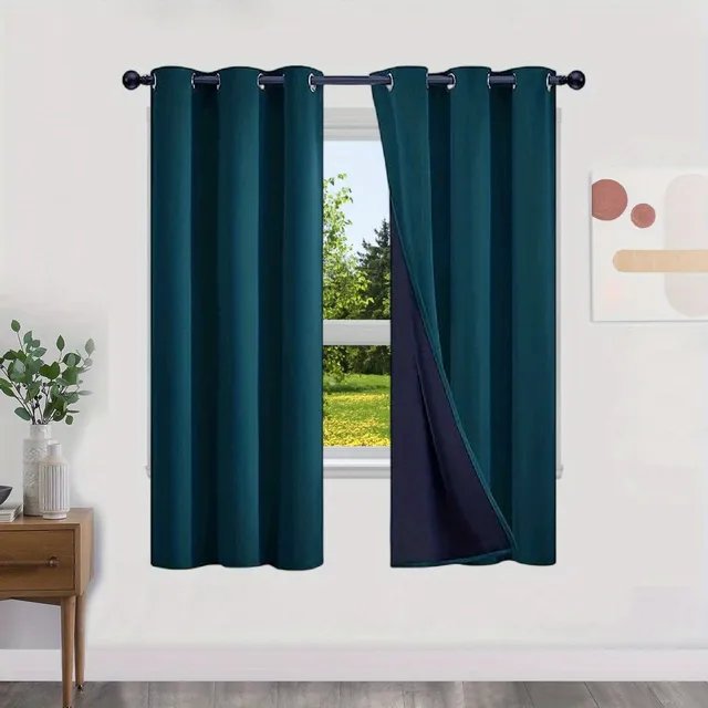 Blackout curtains with no pattern with thermal lining - Energy saving, privacy and style for living room, bedroom, kitchen and bathroom