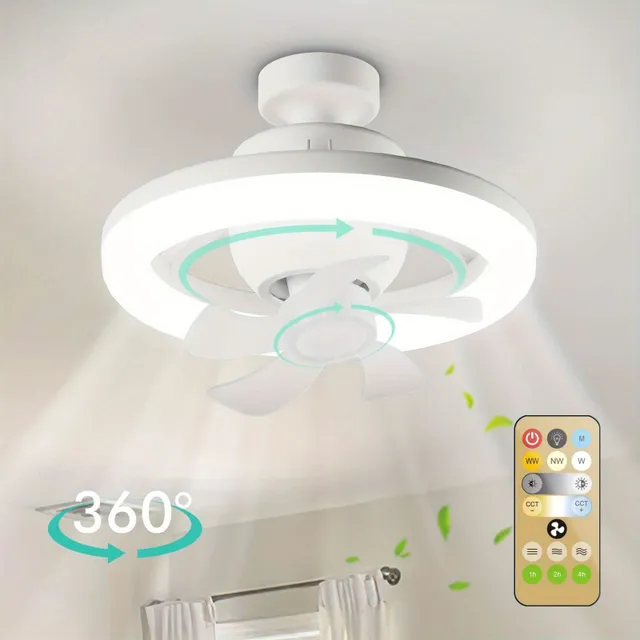 Modern ceiling fan with lighting and remote control 48W