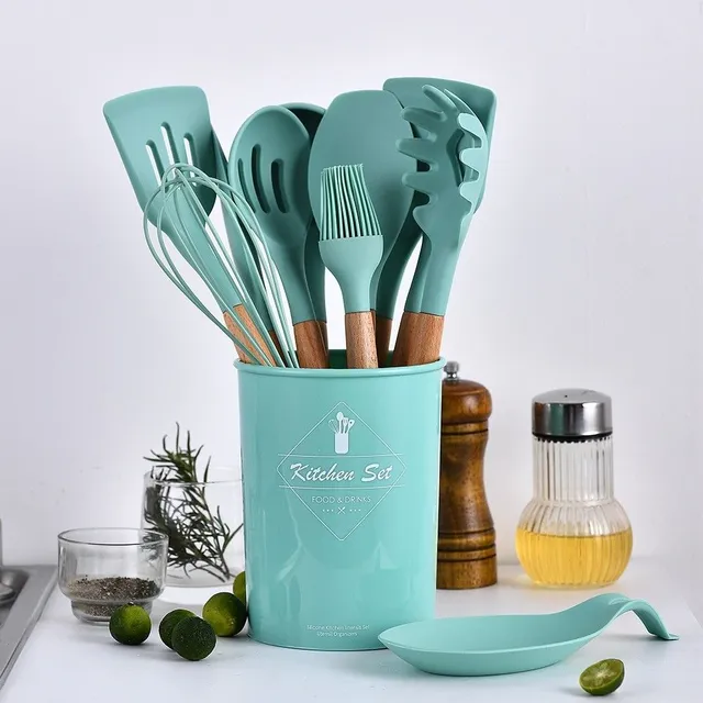 Kitchen utensils set in stand 12 pcs