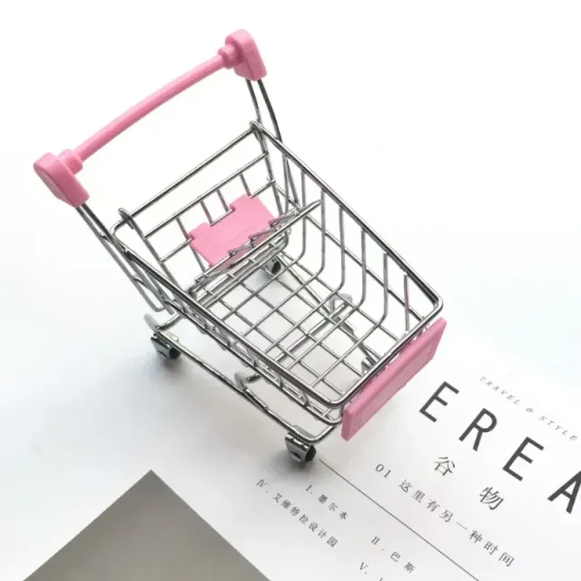 Simulation child shopping trolley for playing and storing toys