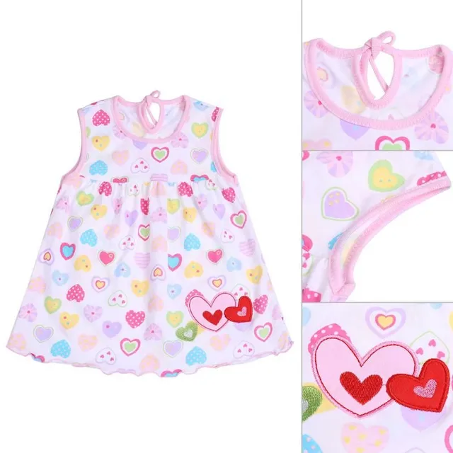 Girl's Newborn Summer Dress with Wide Straps and Cute Pattern