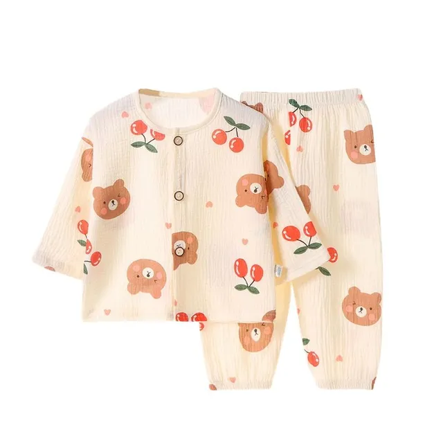 Children's classic cute pajamas with button top - more variants