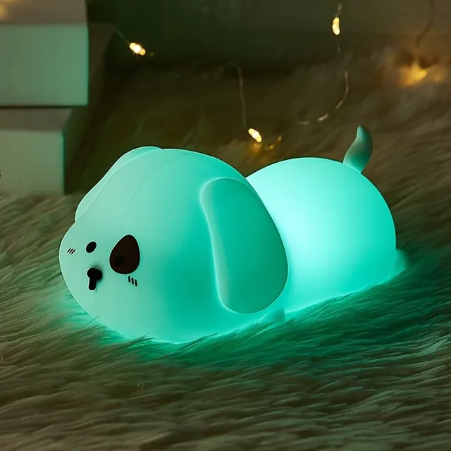 Pet night lamp, soft to the touch, lights up after taping