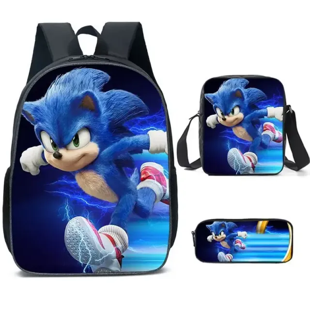 Children's school set with prints in Sonic themes