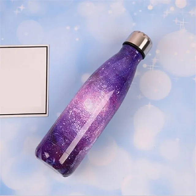 Stainless steel travel bottle with the theme of the universe