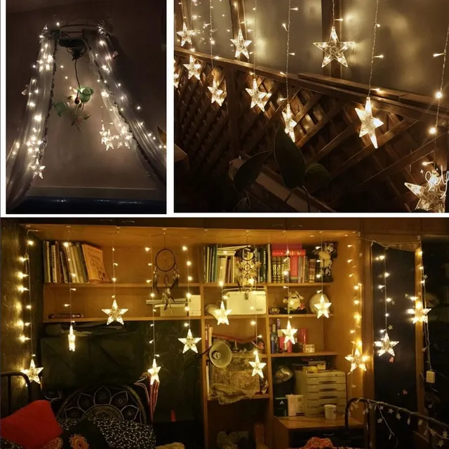 Christmas LED light chain with stars