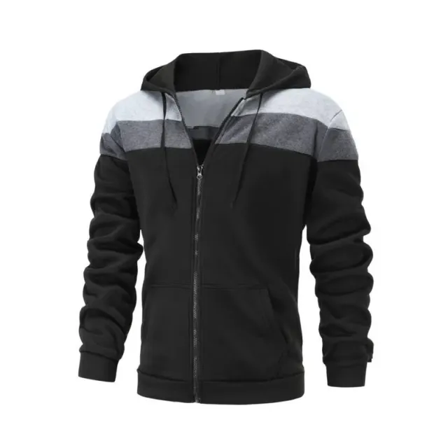 Men's colourful zipped hoodie with hood, zip and drawstring