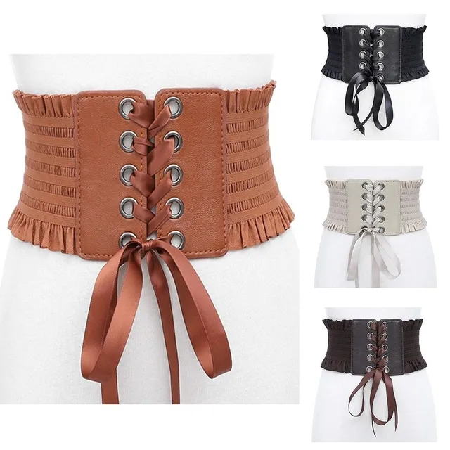 Ceinture corset pour femme avec lacets Tami foncé