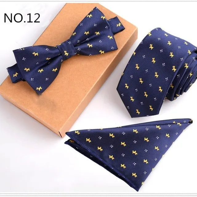 Set elegant pentru bărbați Gusleson | Cravată, Papion, Batist