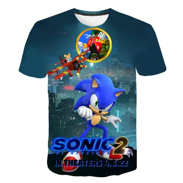 Kinder-T-Shirt bedruckt mit verschiedenen Sonic the Hedgehog-Motiven