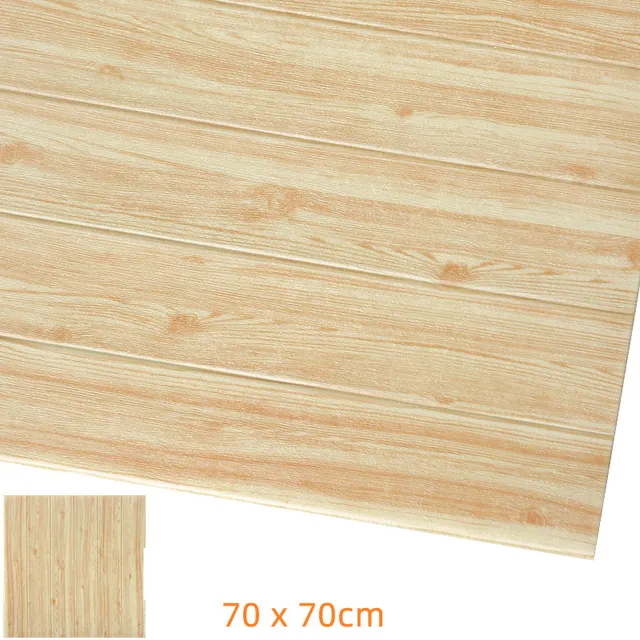 3D washable self-adhesive wallpaper / light wood