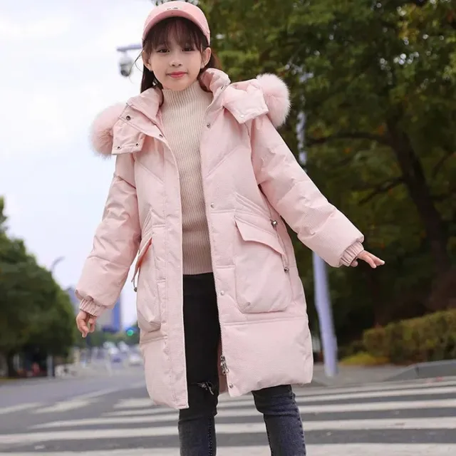 Girls coat with furry collar Lia