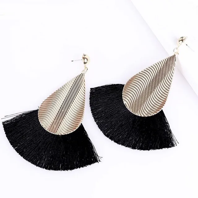 Women's hanger earrings with tassel G580