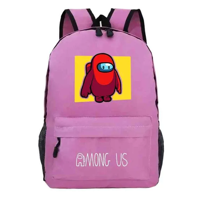 School backpack printed with Among Us characters