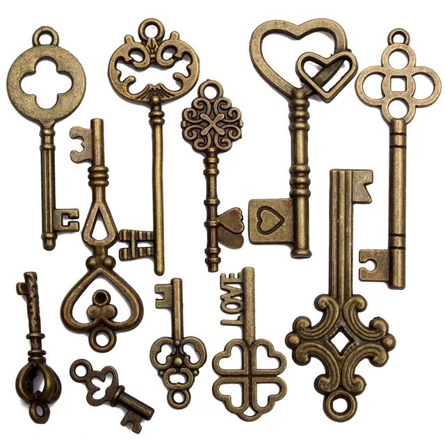 Set of antique bronze keys