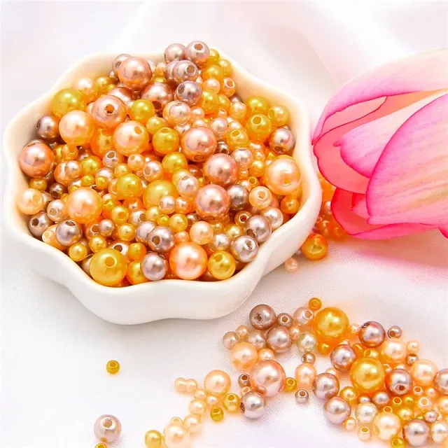 150pcs/Packaging Mix Sizes 3/4/5/6/8mm Beads With Hole Colorful Pearls Round acrylic Imitation Pearl DIY For Jewelry &amp; Handmade Work