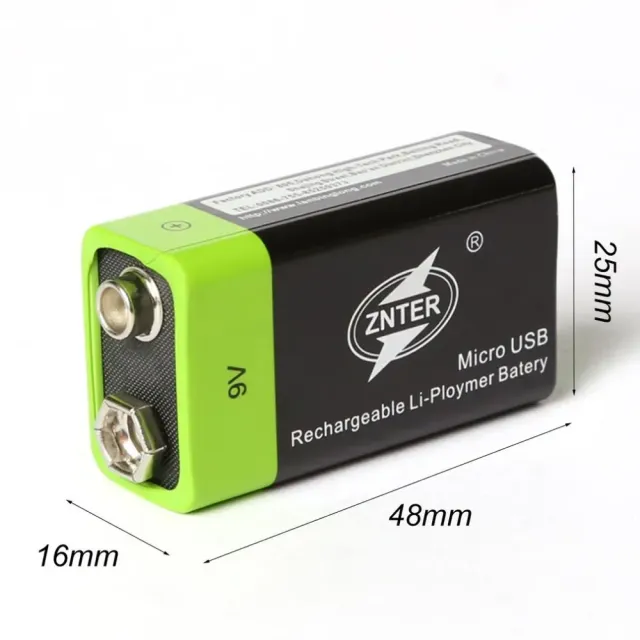 Set of batteries for charging using USB - 9V