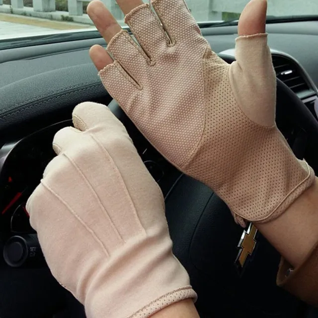 Men's cotton fingerless gloves