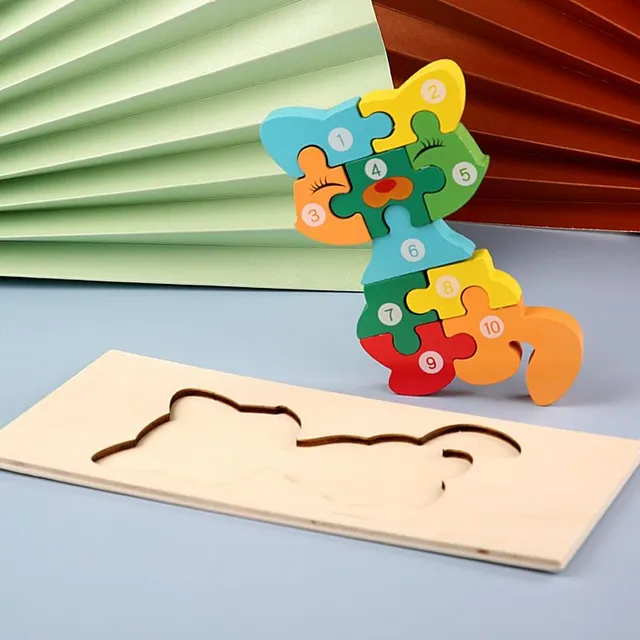 Children's wooden numbered puzzles in different shapes Antonio