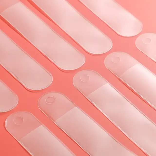 Universal set of 5 transparent plastic pencil cases with matte surface