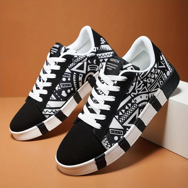 Men's trendy skateboard shoes, comfortable anti-slip sneakers in casual style for outdoor activities