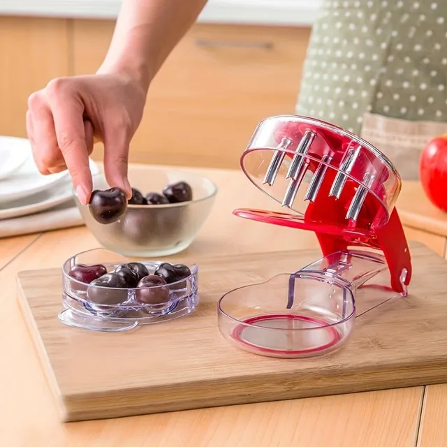 Dénoyauteur de cerises et jujubes à pression facile - 6 trous pour retirer facilement les noyaux des fraises, olives, prunes et baies