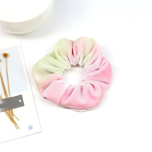 Scrunchies cu model în culori pastelate pentru femei