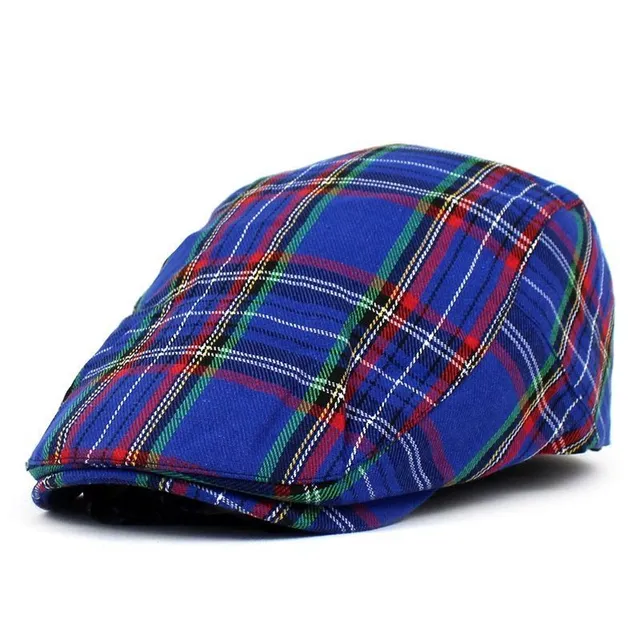 Men's beret - fashion cap in British plaid pattern - hat for stylish men