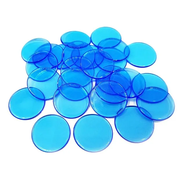 Children's transparent plastic coin - 100 pcs