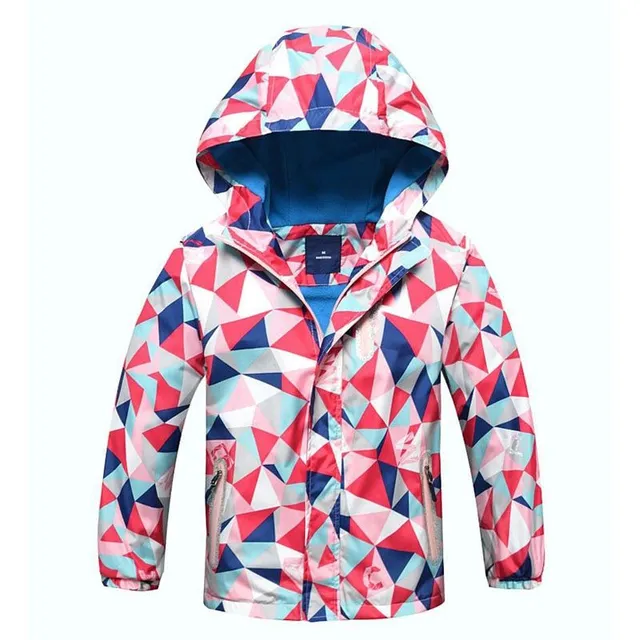 Girls spring floral fleece waterproof jacket