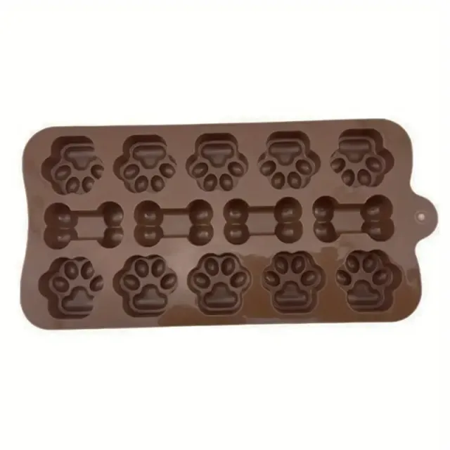 1 pc silicone form for dog treats 14 -shrink form for dog bones and cat paws cololad form for baking cakes icy form for pudding