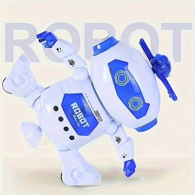 Tančící robot s hudbou a světly pro zábavu dětí (otáčení o 360°)