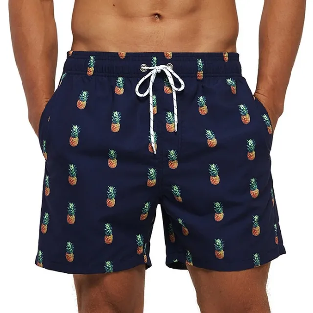 Men's quick-drying swim shorts with mesh lining and print