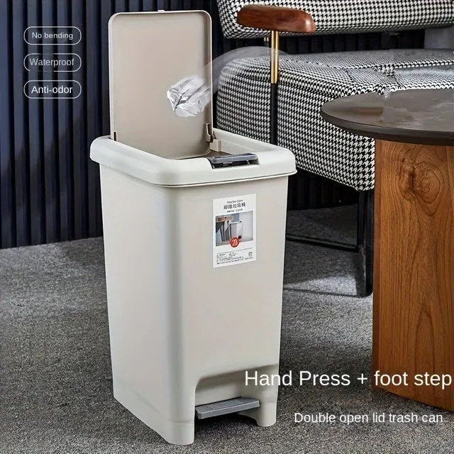 Úzký koš na odpadky: Velkoobjemný odpadkový koš s víkem pro kuchyň, obývací pokoj, koupelnu a ložnici
