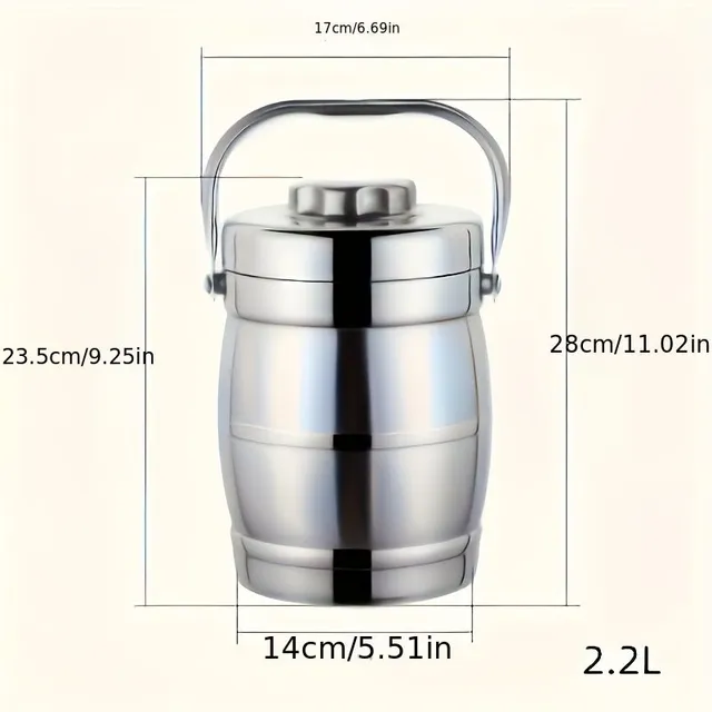 Three-storey stainless steel thermo luncheon with impervious closure