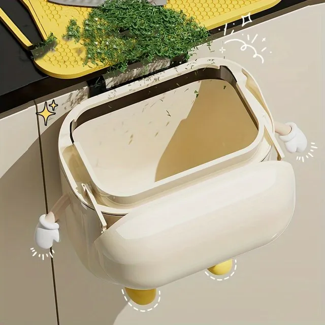 Stylish wall trash basket with large hole - Wet resistant, economical storage space for kitchen, bathroom, office