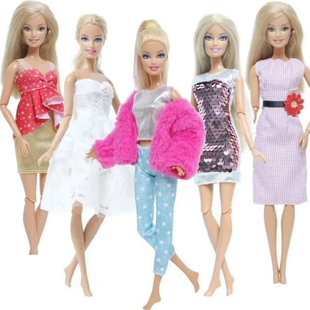 Sada oblečenia pre bábiku Barbie - 5 ks