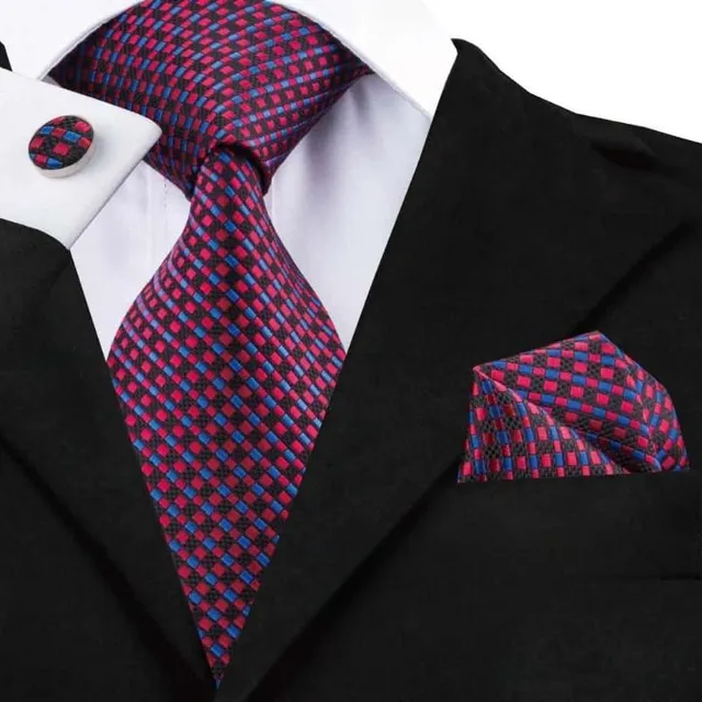 Men's luxury set with pattern | Tie, Handkerchief, Cufflinks