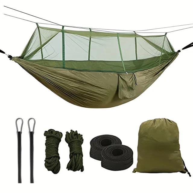 Plasă de leagăn exterior împotriva țânțarilor, material din nylon împotriva țânțarilor Pat suspendat de camping pentru rucsacuri, camping, călătorii, plajă, curte