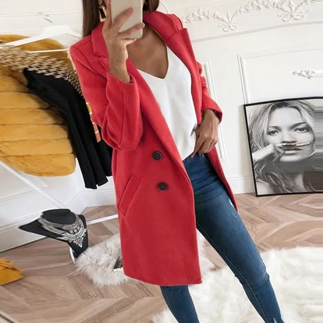 Ladies luxury coat Anna red l