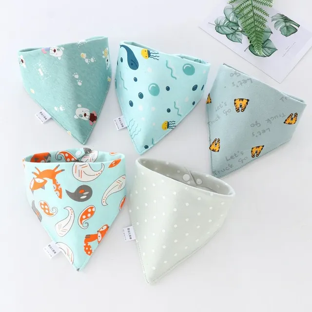 Soft cotton baby bib 5 pcs