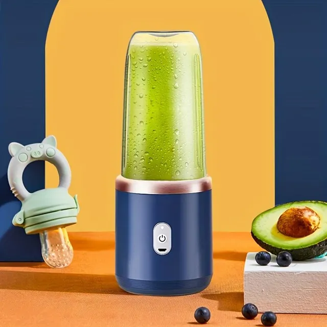 New portable juicer + mini mixer for travel, 300 ml, USB recharge. For smoothies, cocktails, fruit drinks. Home, kitchen, travel