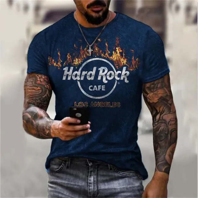 Męska koszulka z krótkim rękawem i nadrukiem - Hard Rock Cafe