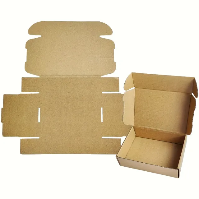 100x Výhodný balík: Malá poštová schránka 5,3 x 3,3 x 1 palec, vlnitá lepenka, na podnikanie, darčeky a výrobu hnedej