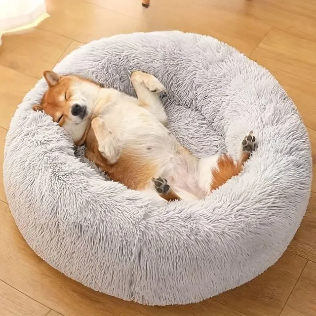 Plush bed for dogs and cats