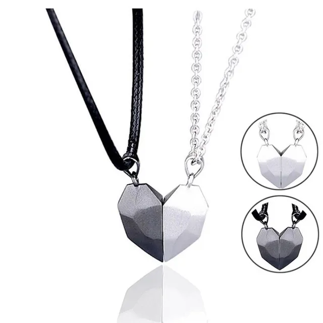 Magnetický náhrdelník s príveskom srdca pre páry
