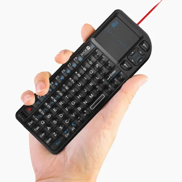 Miniature backlit wireless keyboard and touchpad