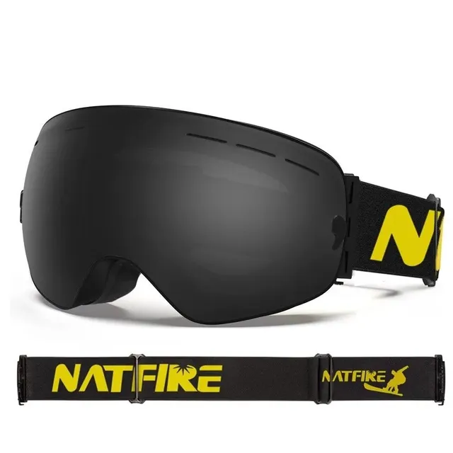 Lunettes de ski avec effet miroir - Lunettes de ski et snowboard avec protection UV400, lunettes de ski compatibles avec le casque anti-buée 17,8 x 9,8 cm